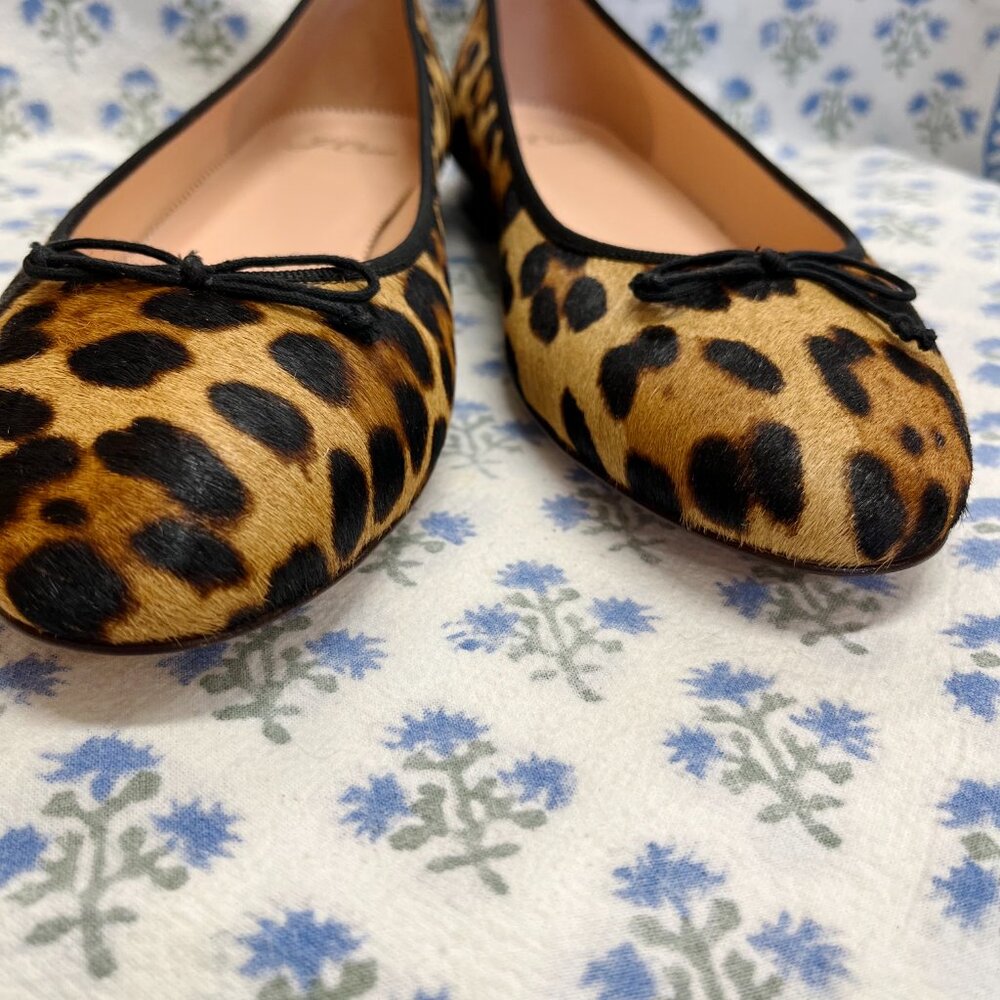 NIB J.Crew leopard print calf hair ballet flats - Picture 12 of 16